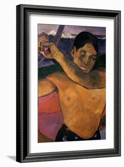 Detail of Tahitian Man from Man with an Axe-Paul Gauguin-Framed Giclee Print