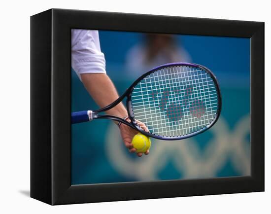 Detail of Tennis Racquet and Ball-null-Framed Premier Image Canvas