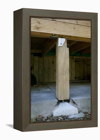 Detail of the Adjustable House Support Posts and Storage Void under Timber Bungalow-Nigel Rigden-Framed Stretched Canvas