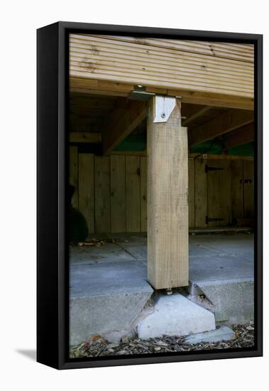 Detail of the Adjustable House Support Posts and Storage Void under Timber Bungalow-Nigel Rigden-Framed Stretched Canvas