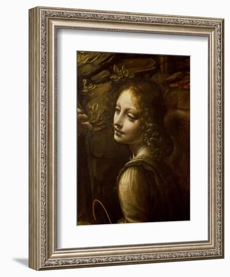 Detail of the Angel, from the Virgin of the Rocks-Leonardo da Vinci-Framed Giclee Print