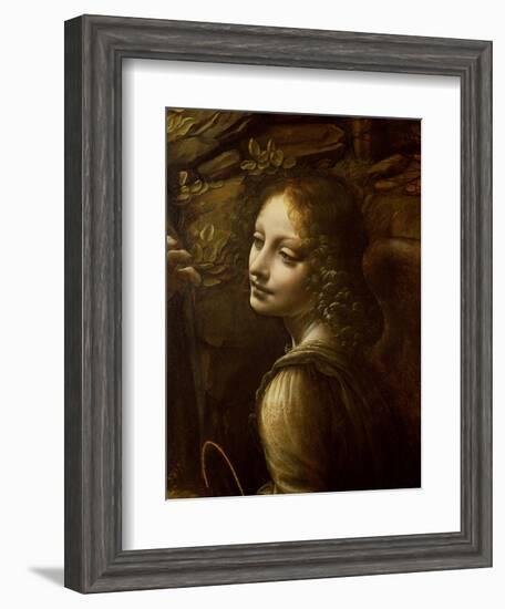 Detail of the Angel, from the Virgin of the Rocks-Leonardo da Vinci-Framed Giclee Print