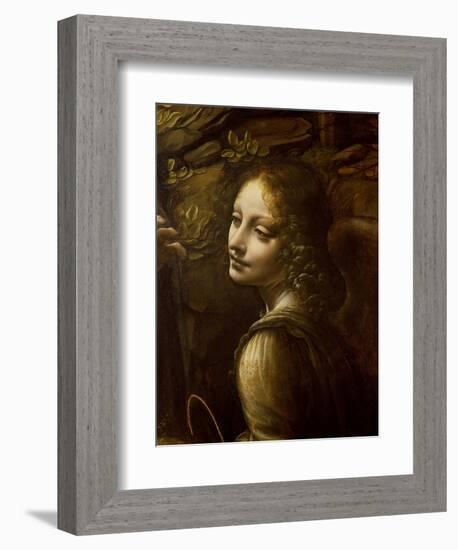 Detail of the Angel, from the Virgin of the Rocks-Leonardo da Vinci-Framed Giclee Print