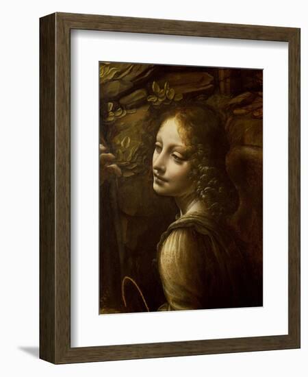 Detail of the Angel, from the Virgin of the Rocks-Leonardo da Vinci-Framed Giclee Print