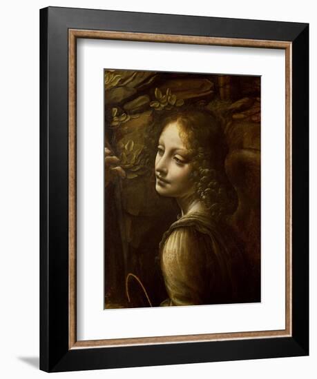 Detail of the Angel, from the Virgin of the Rocks-Leonardo da Vinci-Framed Giclee Print