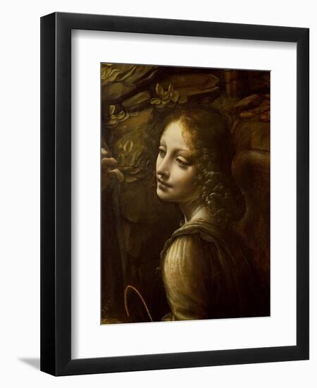 Detail of the Angel, from the Virgin of the Rocks-Leonardo da Vinci-Framed Giclee Print