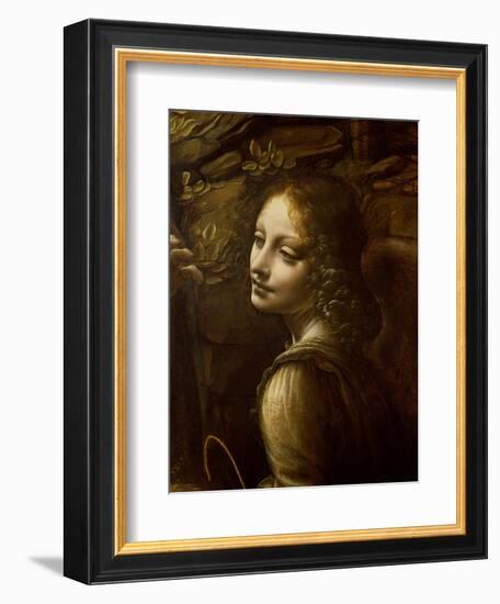 Detail of the Angel, from the Virgin of the Rocks-Leonardo da Vinci-Framed Giclee Print