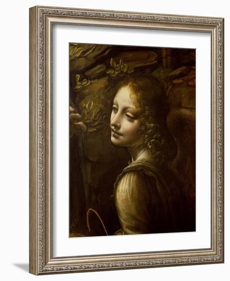 Detail of the Angel, from the Virgin of the Rocks-Leonardo da Vinci-Framed Giclee Print