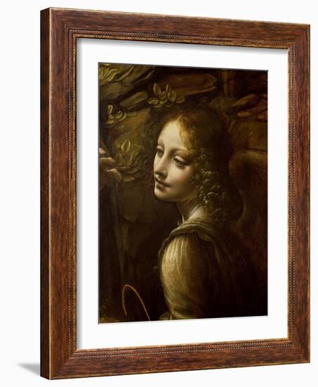 Detail of the Angel, from the Virgin of the Rocks-Leonardo da Vinci-Framed Giclee Print