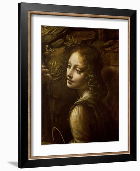 Detail of the Angel, from the Virgin of the Rocks-Leonardo da Vinci-Framed Giclee Print