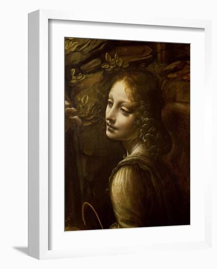 Detail of the Angel, from the Virgin of the Rocks-Leonardo da Vinci-Framed Giclee Print