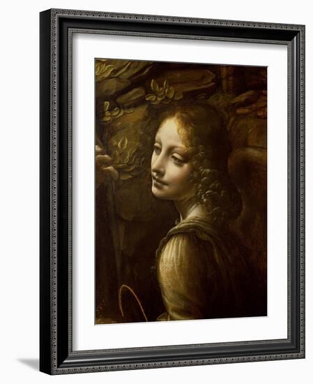 Detail of the Angel, from the Virgin of the Rocks-Leonardo da Vinci-Framed Giclee Print