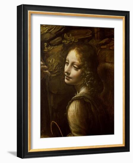 Detail of the Angel, from the Virgin of the Rocks-Leonardo da Vinci-Framed Giclee Print