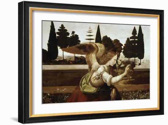 Detail of the Annunciation, no.1-Leonardo da Vinci-Framed Giclee Print