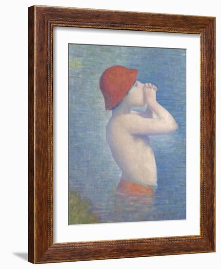 Detail of the Bathers at Asnières, 1884-Georges Pierre Seurat-Framed Giclee Print