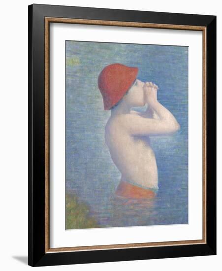 Detail of the Bathers at Asnières, 1884-Georges Pierre Seurat-Framed Giclee Print