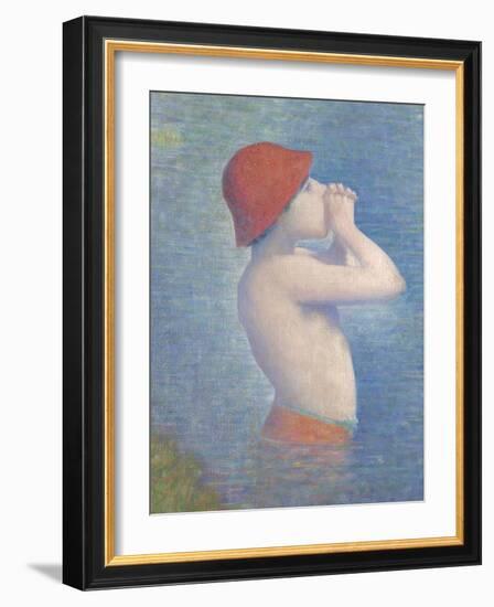 Detail of the Bathers at Asnières, 1884-Georges Pierre Seurat-Framed Giclee Print