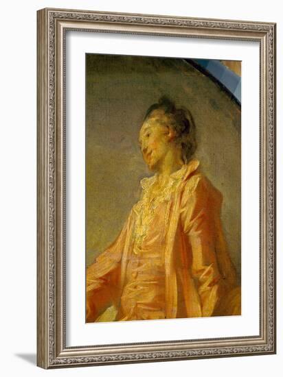 Detail of the Beginning of the Model A Young Shy Model Dared to Be (Painting)-Jean-Honore Fragonard-Framed Giclee Print