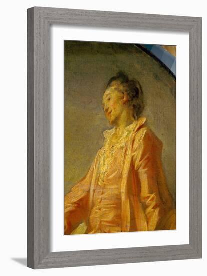 Detail of the Beginning of the Model A Young Shy Model Dared to Be (Painting)-Jean-Honore Fragonard-Framed Giclee Print