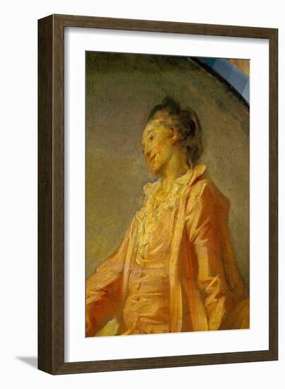 Detail of the Beginning of the Model A Young Shy Model Dared to Be (Painting)-Jean-Honore Fragonard-Framed Giclee Print