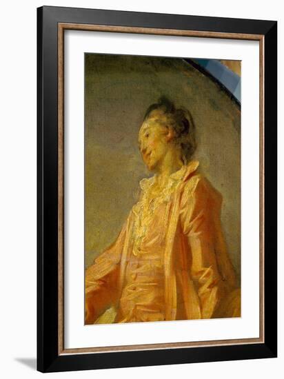 Detail of the Beginning of the Model A Young Shy Model Dared to Be (Painting)-Jean-Honore Fragonard-Framed Giclee Print