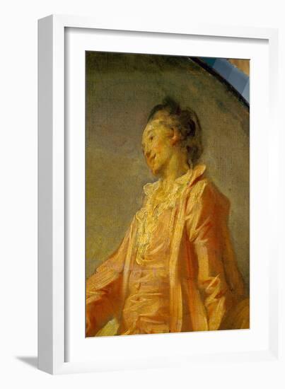 Detail of the Beginning of the Model A Young Shy Model Dared to Be (Painting)-Jean-Honore Fragonard-Framed Giclee Print