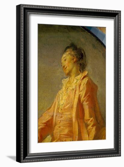 Detail of the Beginning of the Model A Young Shy Model Dared to Be (Painting)-Jean-Honore Fragonard-Framed Giclee Print