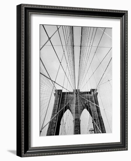 Detail of the Brooklyn Bridge-Alfred Eisenstaedt-Framed Premium Photographic Print