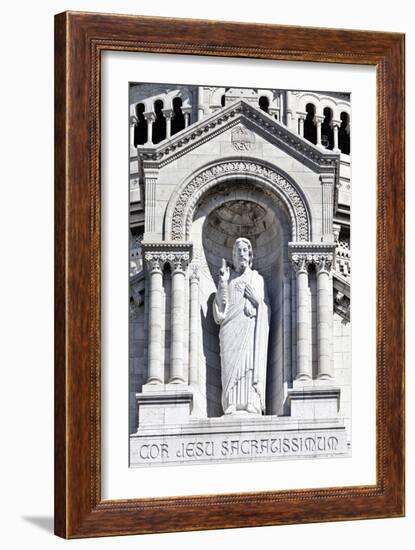 Detail of the Central Portico Statue of Jesus Adorning the Sacre-Coeur Basilica Montmartre France-Julian Castle-Framed Photo