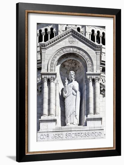 Detail of the Central Portico Statue of Jesus Adorning the Sacre-Coeur Basilica Montmartre France-Julian Castle-Framed Photo