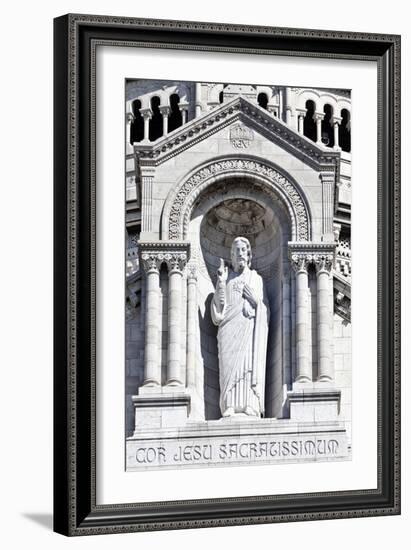 Detail of the Central Portico Statue of Jesus Adorning the Sacre-Coeur Basilica Montmartre France-Julian Castle-Framed Photo