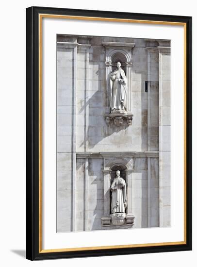 Detail of the Classical and Baroque Style Front Facade of Cathedral Se Nova Coimbra Portugal-Julian Castle-Framed Photo