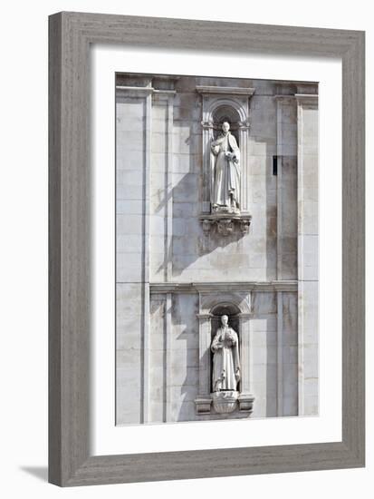 Detail of the Classical and Baroque Style Front Facade of Cathedral Se Nova Coimbra Portugal-Julian Castle-Framed Photo