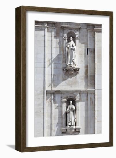 Detail of the Classical and Baroque Style Front Facade of Cathedral Se Nova Coimbra Portugal-Julian Castle-Framed Photo