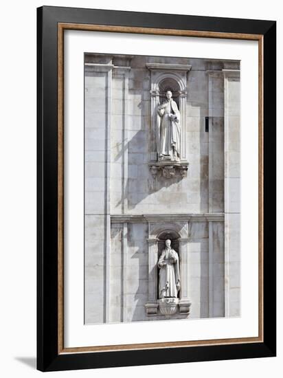 Detail of the Classical and Baroque Style Front Facade of Cathedral Se Nova Coimbra Portugal-Julian Castle-Framed Photo