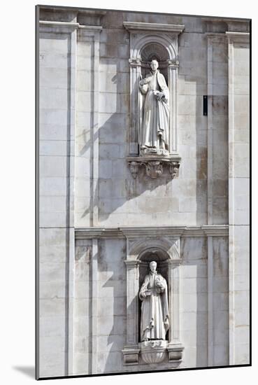 Detail of the Classical and Baroque Style Front Facade of Cathedral Se Nova Coimbra Portugal-Julian Castle-Mounted Photo