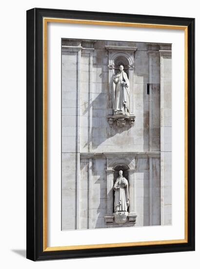 Detail of the Classical and Baroque Style Front Facade of Cathedral Se Nova Coimbra Portugal-Julian Castle-Framed Photo