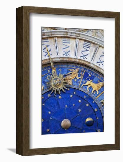 Detail of the Clock Face on the Torre Dell in the Piazza San Marco, San Marco, Venice-Cahir Davitt-Framed Photographic Print