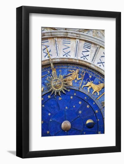 Detail of the Clock Face on the Torre Dell in the Piazza San Marco, San Marco, Venice-Cahir Davitt-Framed Photographic Print