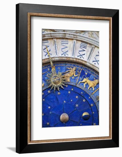 Detail of the Clock Face on the Torre Dell in the Piazza San Marco, San Marco, Venice-Cahir Davitt-Framed Photographic Print