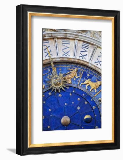 Detail of the Clock Face on the Torre Dell in the Piazza San Marco, San Marco, Venice-Cahir Davitt-Framed Photographic Print