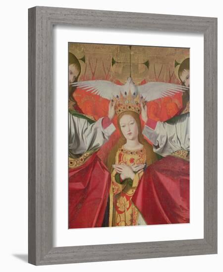 Detail of the Coronation of the Virgin, 1453-54 (Oil on Panel)-Enguerrand Quarton-Framed Giclee Print