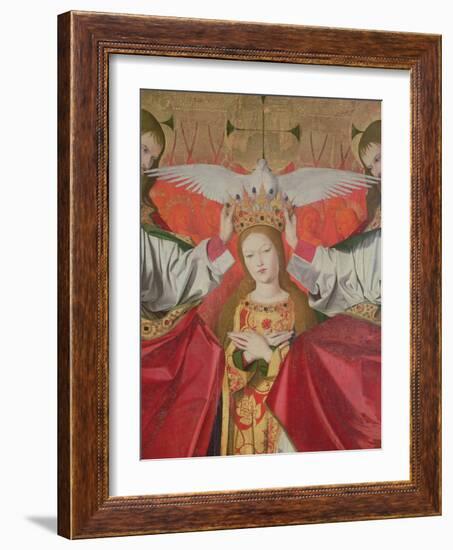 Detail of the Coronation of the Virgin, 1453-54 (Oil on Panel)-Enguerrand Quarton-Framed Giclee Print