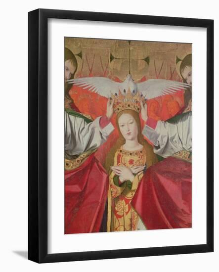 Detail of the Coronation of the Virgin, 1453-54 (Oil on Panel)-Enguerrand Quarton-Framed Giclee Print