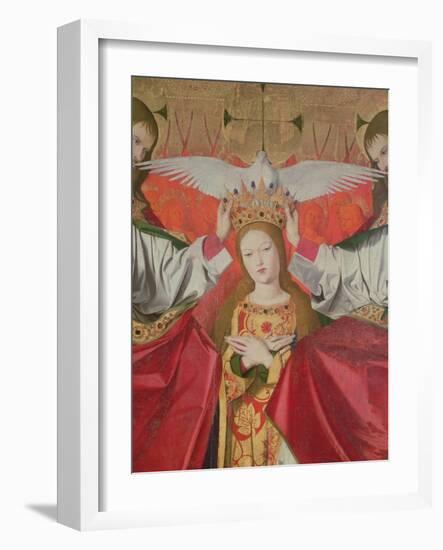 Detail of the Coronation of the Virgin, 1453-54 (Oil on Panel)-Enguerrand Quarton-Framed Giclee Print