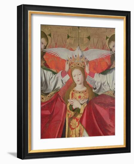 Detail of the Coronation of the Virgin, 1453-54 (Oil on Panel)-Enguerrand Quarton-Framed Giclee Print