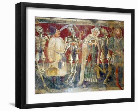 Detail of the Dance of Death Fresco Dating from 1475, Chapel of Our Lady of the Rocks, Beram, Istri-Stuart Black-Framed Photographic Print