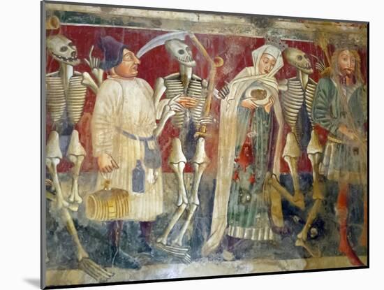 Detail of the Dance of Death Fresco Dating from 1475, Chapel of Our Lady of the Rocks, Beram, Istri-Stuart Black-Mounted Photographic Print