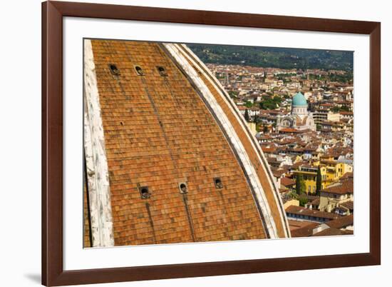 Detail of The Duomo dome from Giotto's Bell Tower, Florence, Tuscany, Italy-Russ Bishop-Framed Premium Photographic Print