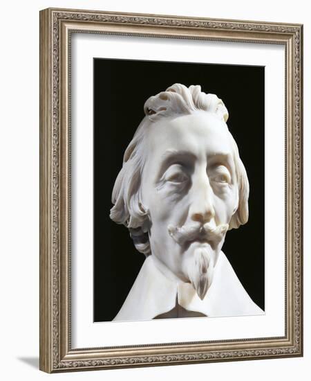 Detail of the Face from Cardinal Richelieu, 1640-Gian Lorenzo Bernini-Framed Giclee Print